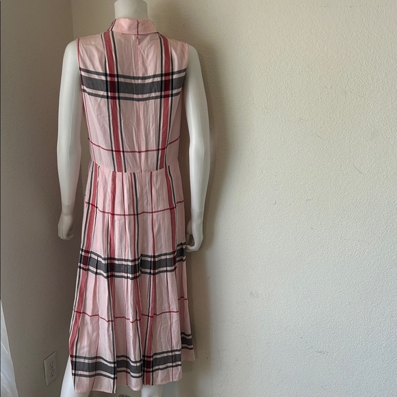 Akris Punto - Pink, Black, & Red Plaid Sleeveless Belted Dress - Picture 6 of 13